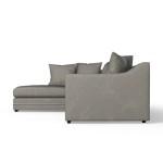 (Left-hand version, Seal Grey) Luxury Cruise Corner Sofa - Studded Armrests